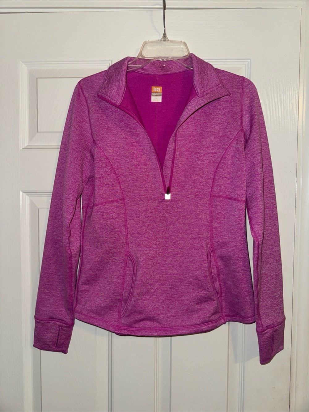 Lucy Heathered Magenta Half-Zip Pullover